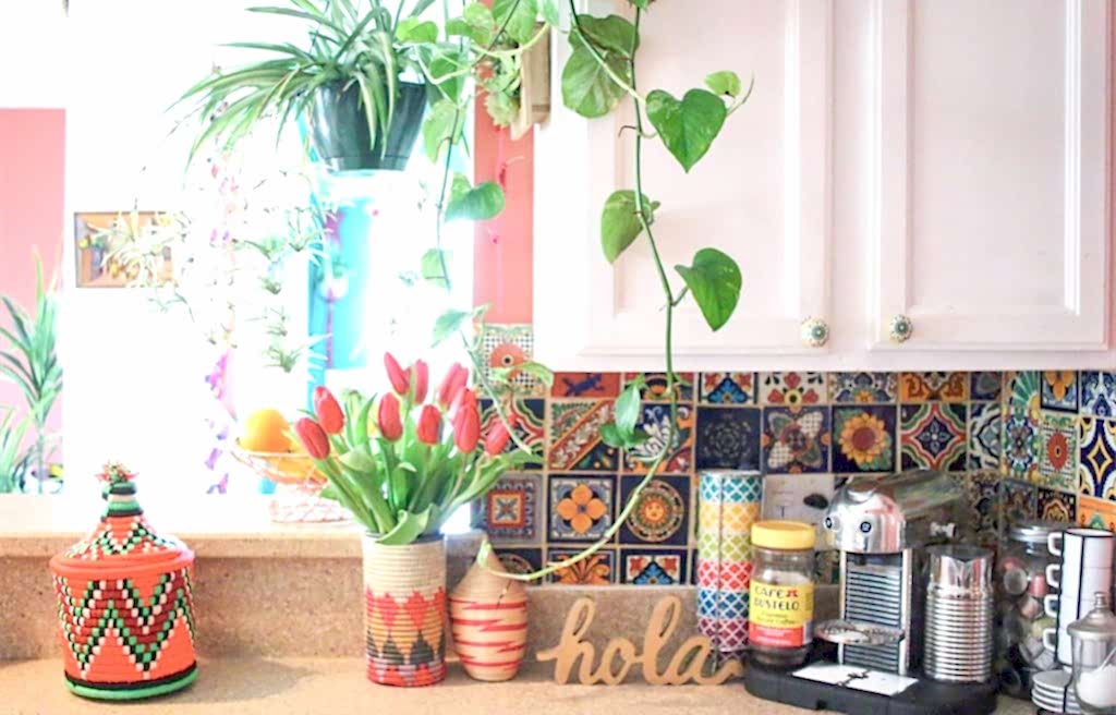 bohemian style kitchen talavera tiles