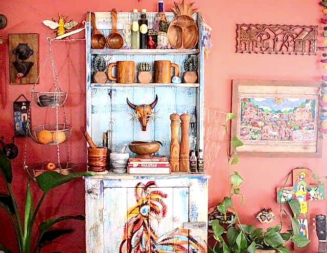 bohemian style decor with plants