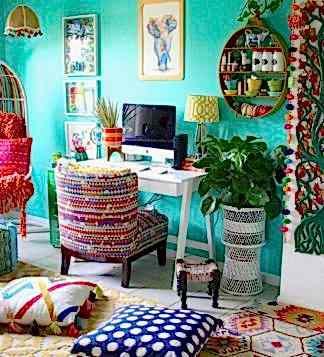 A colorful, plant-filled, bohemian home in Florida