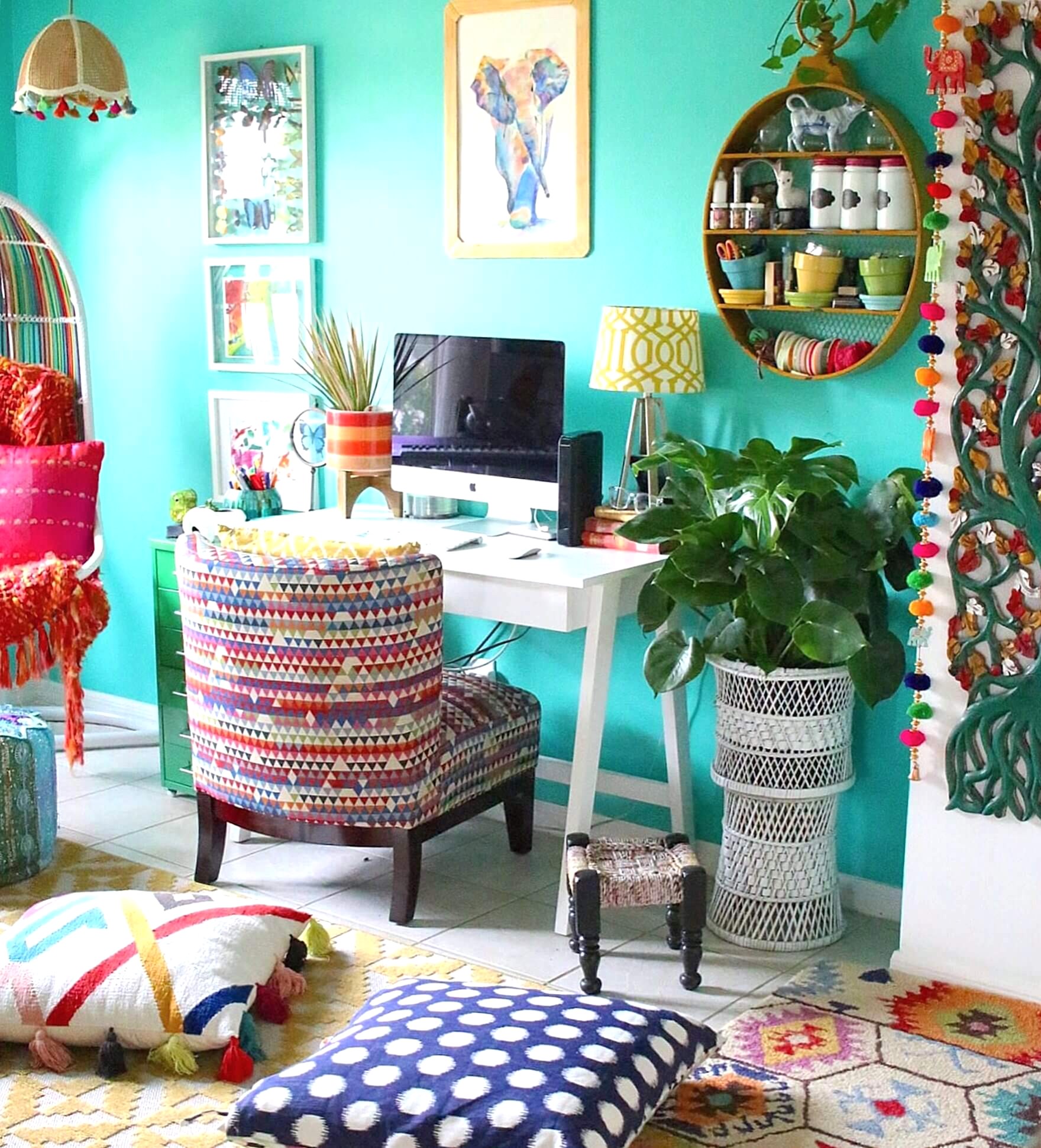 A colorful, plant-filled, bohemian home in Florida
