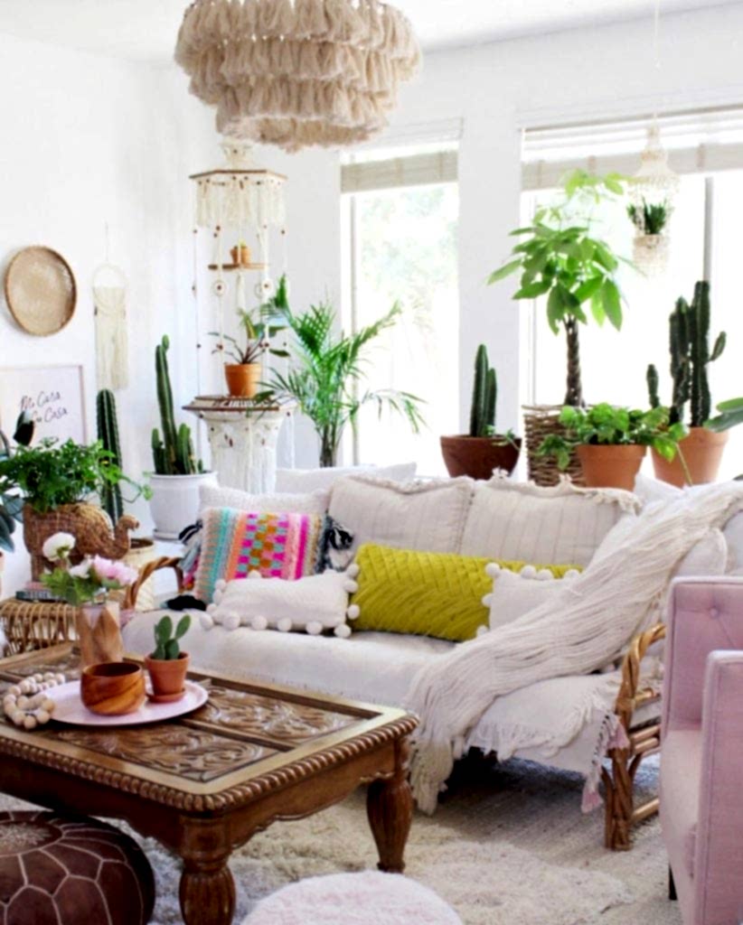 colorful bohemian home, bohemian style living room