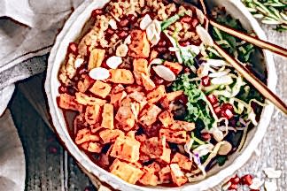 Herbed Sweet Potato Nourish Bowl by Taavi Moore of Healthie Nut
