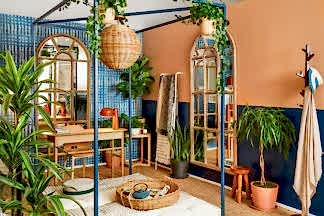Home office space designed by designer Estelle Bailey-Babenzien for Small/Cool Experience for Apartment Therapy